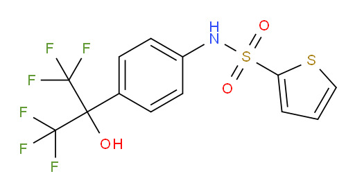 N-[4-[2,2,2-Trifluoro-1-hydroxy-1-(trifluoromethyl)ethyl]phenyl]-2-thiophenesulfonamide (ACI)