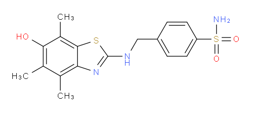 4-[[(6-Hydroxy-4,5,7-trimethyl-2-benzothiazolyl)amino]methyl]benzenesulfonamide (ACI)
