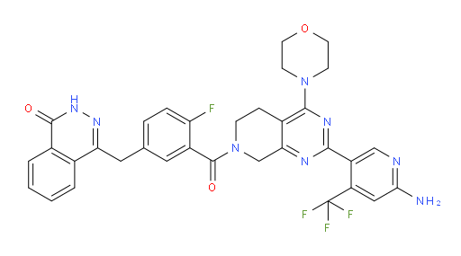 4-[[3-[[2-[6-Amino-4-(trifluoromethyl)-3-pyridinyl]-5,8-dihydro-4-(4-morpholinyl)pyrido[3,4-d]pyrimidin-7(6H)-yl]carbonyl]-4-fluorophenyl]methyl]-1(2H)-phthalazinone (ACI)