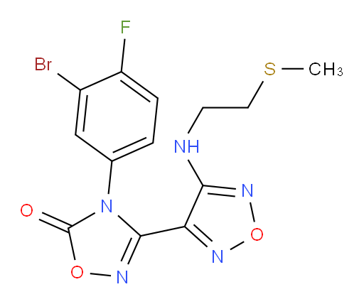 4-(3-Bromo-4-fluorophenyl)-3-[4-[[2-(methylthio)ethyl]amino]-1,2,5-oxadiazol-3-yl]-1,2,4-oxadiazol-5(4H)-one (ACI)