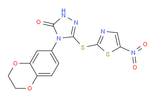 4-(2,3-Dihydro-1,4-benzodioxin-6-yl)-2,4-dihydro-5-[(5-nitro-2-thiazolyl)thio]-3H-1,2,4-triazol-3-one (ACI)
