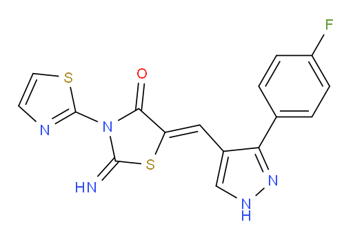 5-[[3-(4-Fluorophenyl)-1H-pyrazol-4-yl]methylene]-2-imino-3-(2-thiazolyl)-4-thiazolidinone (ACI)