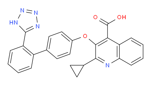 2-Cyclopropyl-3-[[2′-(2H-tetrazol-5-yl)[1,1′-biphenyl]-4-yl]oxy]-4-quinolinecarboxylic acid (ACI)