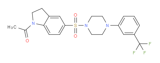 1-[2,3-Dihydro-5-[[4-[3-(trifluoromethyl)phenyl]-1-piperazinyl]sulfonyl]-1H-indol-1-yl]ethanone (ACI)