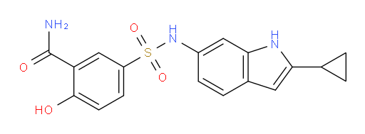 5-[[(2-Cyclopropyl-1H-indol-6-yl)amino]sulfonyl]-2-hydroxybenzamide (ACI)