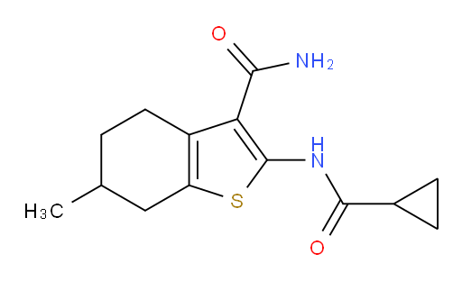 2-[(Cyclopropylcarbonyl)amino]-4,5,6,7-tetrahydro-6-methylbenzo[b]thiophene-3-carboxamide (ACI)