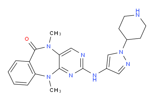 5,11-Dihydro-5,11-dimethyl-2-[[1-(4-piperidinyl)-1H-pyrazol-4-yl]amino]-6H-pyrimido[4,5-b][1,4]benzodiazepin-6-one (ACI)