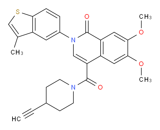 4-[(4-Ethynyl-1-piperidinyl)carbonyl]-6,7-dimethoxy-2-(3-methylbenzo[b]thien-5-yl)-1(2H)-isoquinolinone (ACI)