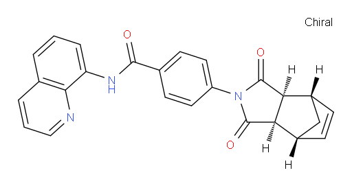rel-4-[(3aR,4R,7S,7aS)-1,3,3a,4,7,7a-Hexahydro-1,3-dioxo-4,7-methano-2H-isoindol-2-yl]-N-8-quinolinylbenzamide (ACI)