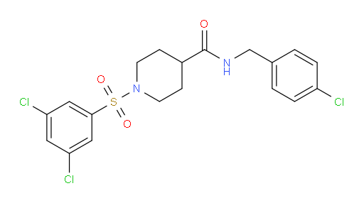 N-[(4-Chlorophenyl)methyl]-1-[(3,5-dichlorophenyl)sulfonyl]-4-piperidinecarboxamide (ACI)