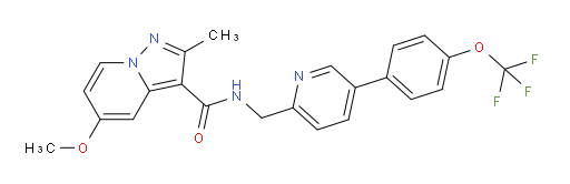 5-Methoxy-2-methyl-N-[[5-[4-(trifluoromethoxy)phenyl]-2-pyridinyl]methyl]pyrazolo[1,5-a]pyridine-3-carboxamide (ACI)
