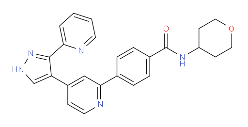 4-[4-[3-(2-Pyridinyl)-1H-pyrazol-4-yl]-2-pyridinyl]-N-(tetrahydro-2H-pyran-4-yl)benzamide (ACI)