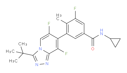 N-Cyclopropyl-3-[3-(1,1-dimethylethyl)-6,8-difluoro-1,2,4-triazolo[4,3-a]pyridin-7-yl]-5-fluoro-4-methylbenzamide (ACI)