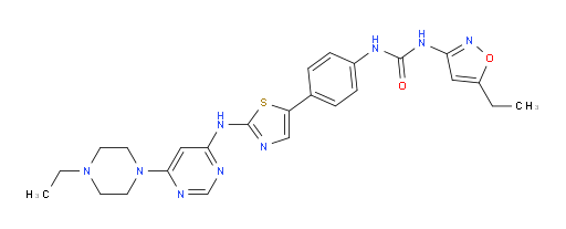 N-(5-Ethyl-3-isoxazolyl)-N′-[4-[2-[[6-(4-ethyl-1-piperazinyl)-4-pyrimidinyl]amino]-5-thiazolyl]phenyl]urea (ACI)