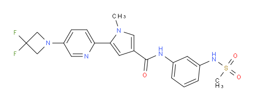 1H-Pyrrole-3-carboxamide, 5-[5-(3,3-difluoro-1-azetidinyl)-2-pyridinyl]-1-methyl-N-[3-[(methylsulfonyl)amino]phenyl]- (ACI)