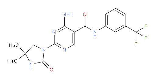 4-Amino-2-(4,4-dimethyl-2-oxo-1-imidazolidinyl)-N-[3-(trifluoromethyl)phenyl]-5-pyrimidinecarboxamide (ACI)