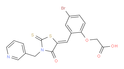 2-[4-Bromo-2-[[4-oxo-3-(3-pyridinylmethyl)-2-thioxo-5-thiazolidinylidene]methyl]phenoxy]acetic acid (ACI)