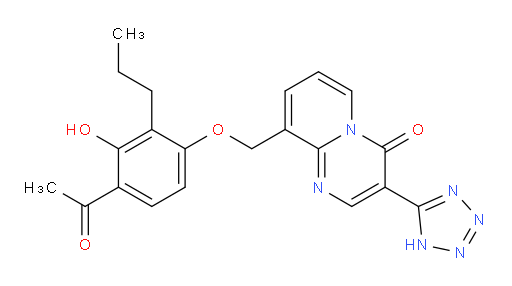 9-[(4-Acetyl-3-hydroxy-2-propylphenoxy)methyl]-3-(2H-tetrazol-5-yl)-4H-pyrido[1,2-a]pyrimidin-4-one (ACI)