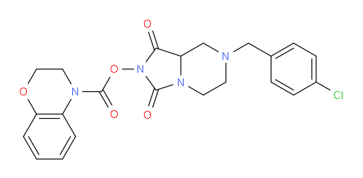 7-[(4-Chlorophenyl)methyl]hexahydro-1,3-dioxoimidazo[1,5-a]pyrazin-2-yl 2,3-dihydro-4H-1,4-benzoxazine-4-carboxylate (ACI)