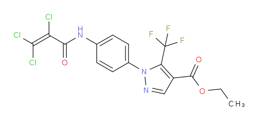 Ethyl 1-[4-[(2,3,3-trichloro-1-oxo-2-propen-1-yl)amino]phenyl]-5-(trifluoromethyl)-1H-pyrazole-4-carboxylate (ACI)