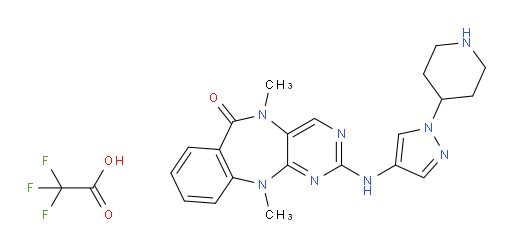 6H-Pyrimido[4,5-b][1,4]benzodiazepin-6-one, 5,11-dihydro-5,11-dimethyl-2-[[1-(4-piperidinyl)-1H-pyrazol-4-yl]amino]-, 2,2,2-trifluoroacetate (1:1) (ACI)