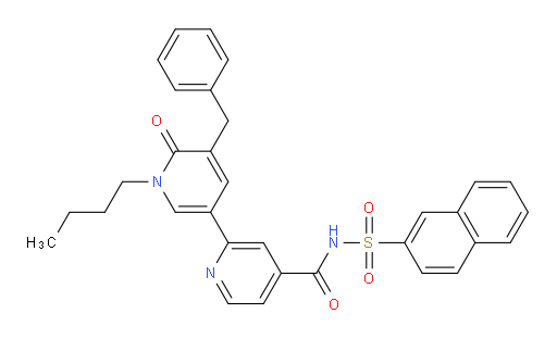 1′-Butyl-1′,6′-dihydro-N-(2-naphthalenylsulfonyl)-6′-oxo-5′-(phenylmethyl)[2,3′-bipyridine]-4-carboxamide (ACI)
