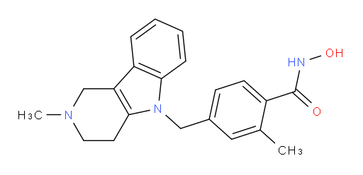 N-Hydroxy-2-methyl-4-[(1,2,3,4-tetrahydro-2-methyl-5H-pyrido[4,3-b]indol-5-yl)methyl]benzamide (ACI)