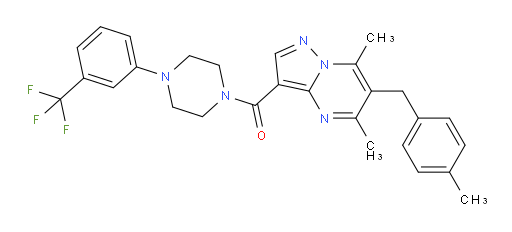 [5,7-Dimethyl-6-[(4-methylphenyl)methyl]pyrazolo[1,5-a]pyrimidin-3-yl][4-[3-(trifluoromethyl)phenyl]-1-piperazinyl]methanone (ACI)