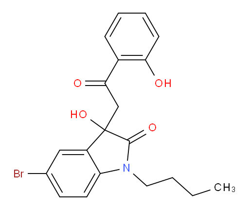 5-Bromo-1-butyl-1,3-dihydro-3-hydroxy-3-[2-(2-hydroxyphenyl)-2-oxoethyl]-2H-indol-2-one (ACI)