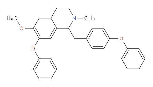Isoquinoline, 1,2,3,4-tetrahydro-6-methoxy-2-methyl-7-phenoxy-1-[(4-phenoxyphenyl)methyl]- (ACI)