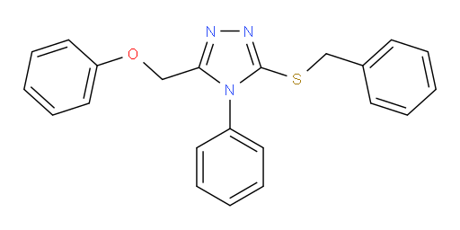 3-(Phenoxymethyl)-4-phenyl-5-[(phenylmethyl)thio]-4H-1,2,4-triazole (ACI)