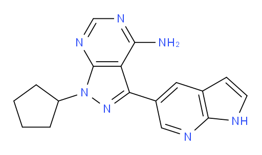 1-Cyclopentyl-3-(1H-pyrrolo[2,3-b]pyridin-5-yl)-1H-pyrazolo[3,4-d]pyrimidin-4-amine (ACI)