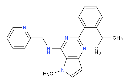 5-Methyl-2-[2-(1-methylethyl)phenyl]-N-(2-pyridinylmethyl)-5H-pyrrolo[3,2-d]pyrimidin-4-amine (ACI)