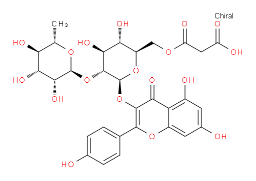 3-[[6-O-(2-Carboxyacetyl)-2-O-(6-deoxy-α-L-mannopyranosyl)-β-D-glucopyranosyl]oxy]-5,7-dihydroxy-2-(4-hydroxyphenyl)-4H-1-benzopyran-4-one (ACI)