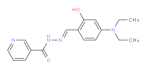 3-Pyridinecarboxylic acid (2E)-2-[[4-(diethylamino)-2-hydroxyphenyl]methylene]hydrazide (ACI)
