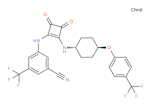 Benzonitrile, 3-[[3,4-dioxo-2-[[trans-4-[4-(trifluoromethyl)phenoxy]cyclohexyl]amino]-1-cyclobuten-1-yl]amino]-5-(trifluoromethyl)- (ACI)