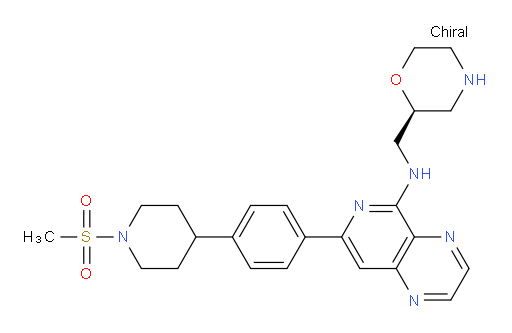 7-[4-[1-(Methylsulfonyl)-4-piperidinyl]phenyl]-N-[(2S)-2-morpholinylmethyl]pyrido[3,4-b]pyrazin-5-amine (ACI)