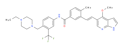 N-[4-[(4-Ethyl-1-piperazinyl)methyl]-3-(trifluoromethyl)phenyl]-3-[(1E)-2-(4-methoxy-1H-pyrrolo[2,3-b]pyridin-5-yl)ethenyl]-4-methylbenzamide (ACI)