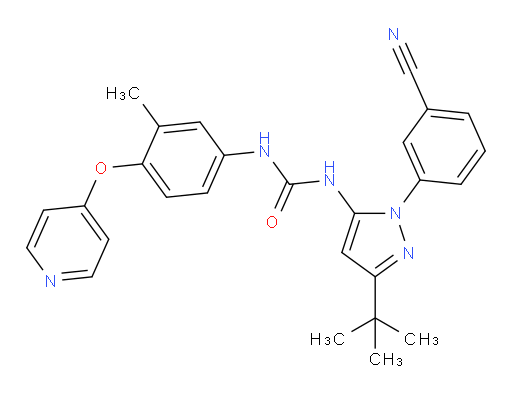 N-[1-(3-Cyanophenyl)-3-(1,1-dimethylethyl)-1H-pyrazol-5-yl]-N′-[3-methyl-4-(4-pyridinyloxy)phenyl]urea (ACI)