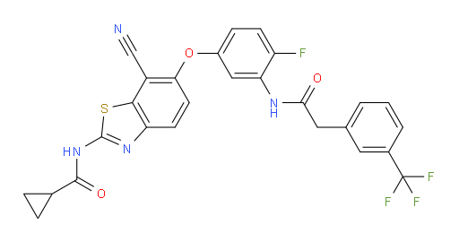 N-[5-[[7-Cyano-2-[(cyclopropylcarbonyl)amino]-6-benzothiazolyl]oxy]-2-fluorophenyl]-3-(trifluoromethyl)benzeneacetamide (ACI)