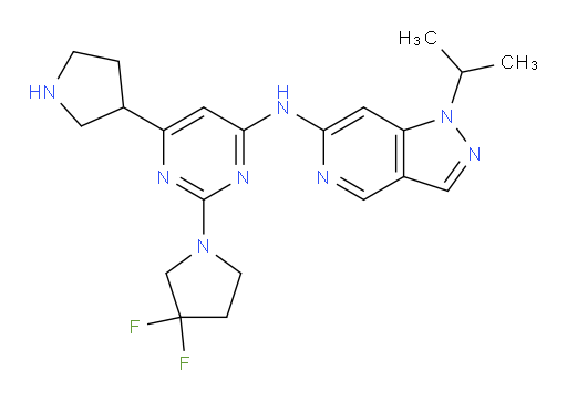 N-[2-(3,3-Difluoro-1-pyrrolidinyl)-6-(3-pyrrolidinyl)-4-pyrimidinyl]-1-(1-methylethyl)-1H-pyrazolo[4,3-c]pyridin-6-amine (ACI)