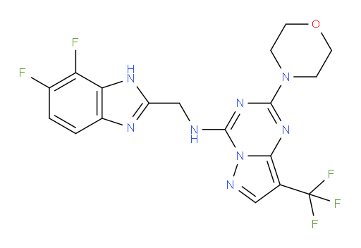 N-[(6,7-Difluoro-1H-benzimidazol-2-yl)methyl]-2-(4-morpholinyl)-8-(trifluoromethyl)pyrazolo[1,5-a]-1,3,5-triazin-4-amine (ACI)