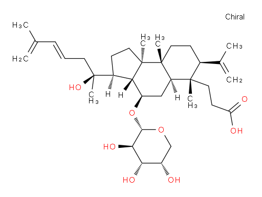(3S,3aR,4R,5aR,6S,7S,9aR,9bR)-4-(α-L-Arabinopyranosyloxy)dodecahydro-3-[(1S,3E)-1-hydroxy-1,5-dimethyl-3,5-hexadien-1-yl]-6,9a,9b-trimethyl-7-(1-methylethenyl)-1H-benz[e]indene-6-propanoic acid (ACI)