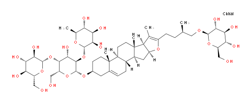(3β,25R)-26-(β-D-Glucopyranosyloxy)furosta-5,20(22)-dien-3-yl O-6-deoxy-α-L-mannopyranosyl-(1→2)-O-[β-D-glucopyranosyl-(1→4)]-β-D-galactopyranoside (ACI)