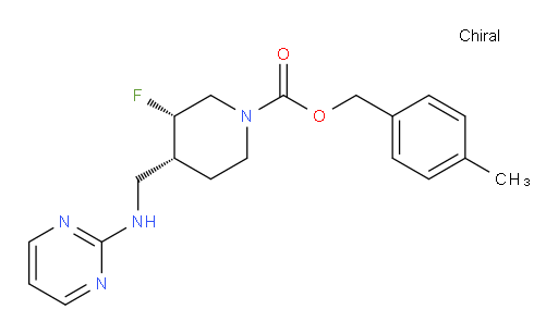 (4-Methylphenyl)methyl (3S,4R)-3-fluoro-4-[(2-pyrimidinylamino)methyl]-1-piperidinecarboxylate (ACI)