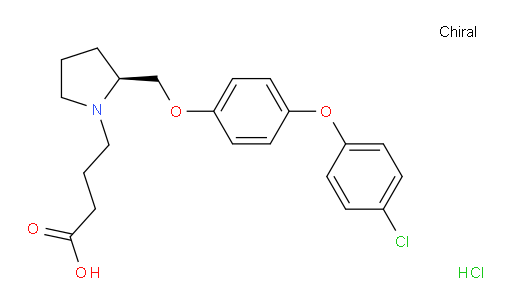 1-Pyrrolidinebutanoic acid, 2-[[4-(4-chlorophenoxy)phenoxy]methyl]-, hydrochloride (1:1), (2S)- (ACI)