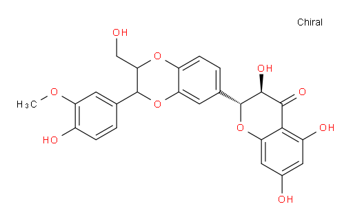 (2R,3R)-2-[2,3-Dihydro-3-(4-hydroxy-3-methoxyphenyl)-2-(hydroxymethyl)-1,4-benzodioxin-6-yl]-2,3-dihydro-3,5,7-trihydroxy-4H-1-benzopyran-4-one (ACI)