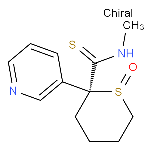 2H-Thiopyran-2-carbothioamide, tetrahydro-N-methyl-2-(3-pyridinyl)-, 1-oxide, (1S-trans)- (9CI)