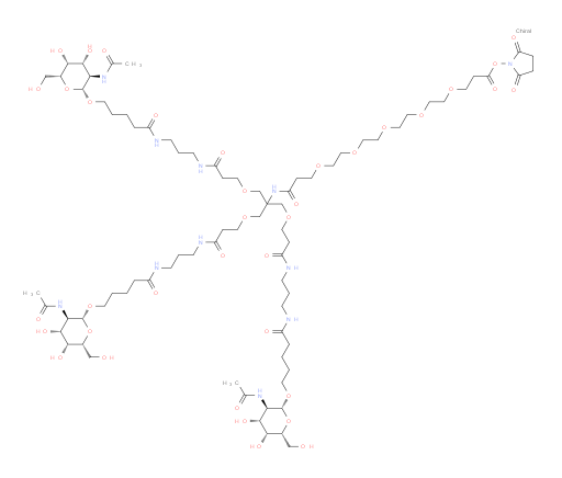2,5-Dioxo-1-pyrrolidinyl 36-[[2-(acetylamino)-2-deoxy-β-D-galactopyranosyl]oxy]-21,21-bis[[3-[[3-[[5-[[2-(acetylamino)-2-deoxy-β-D-galactopyranosyl]oxy]-1-oxopentyl]amino]propyl]amino]-3-oxopropoxy]methyl]-19,26,32-trioxo-4,7,10,13,16,23-hexaoxa-20,27,31-triazahexatriacontanoate (ACI)