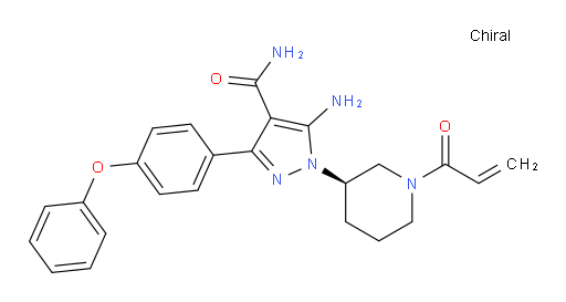 5-Amino-1-[(3R)-1-(1-oxo-2-propen-1-yl)-3-piperidinyl]-3-(4-phenoxyphenyl)-1H-pyrazole-4-carboxamide (ACI)
